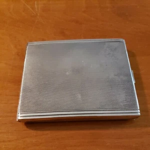 Antikes kontinentales gestreiftes Zigarettenetui 835 Sterlingsilber innen vergoldet - Bild 1 von 8