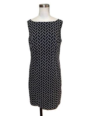 Jones New York Dress Women's Sz 8 Black/White Polka dot Sleeveless Paneled Dress - Image 1 of 4