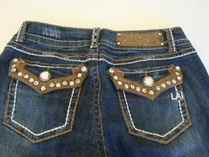 Womens LA Idol USA Bling Jeans Size 5 - Waist 29 x 28 Length - Distressed NWOT - Picture 1 of 11