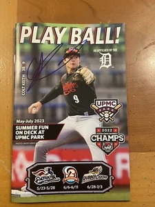Colt Keith ERIE Seawolves Detroit Tigers Program Auto Signed - Picture 1 of 1