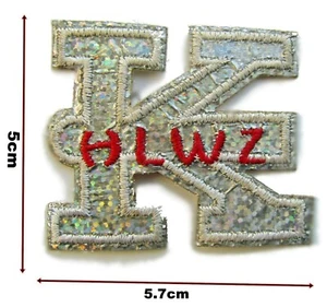 Glitter Advertising iron On Motif Patch Applique Glitter Badge Cloth P317 - Picture 1 of 3