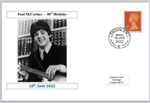 GB 2022 80th birthday paul mccartney beatles music cinema postal card #1