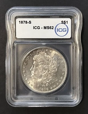 1878 S Morgan Silver Dollar Coin # 195 MS62 / NICE COIN /  SEE PICS CERTIFIED - Image 1 of 4