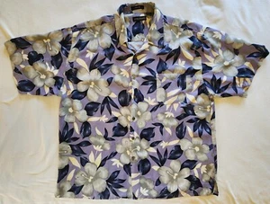 Casual Class/Lord & Taylor Hawaiihemd Herren (XXL) 100% Seide-Lavendel/Grau/Bl - Bild 1 von 13