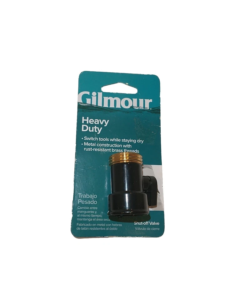 Gilmour 871104-1001 Heavy Duty Brass Water Hose Shut-Off Valve Black/Gold