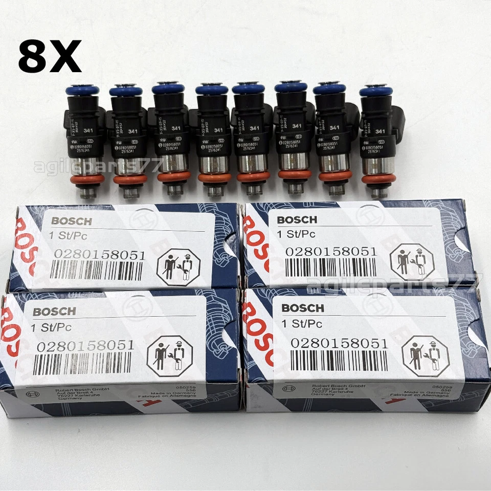 8X Inyectores de combustible Bosch 42LB 06-13 Corvette LS3 L99 10-15 Camaro SS 6.2 LS3 L99 Foto 1 de 4