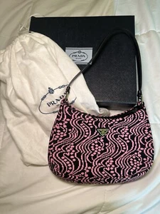 Prada Jacquard Pink And Black Cleo Bag - Picture 1 of 4