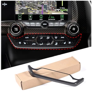 Real Carbon Fiber Center Console AC Panel Trim Cover For Corvette C7 2014-19 US - Foto 1 di 12