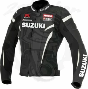 Suzuki Veste en Cuir de Moto Courses Hommes MOTOGP Vestes de Motard en Cuir - Picture 1 of 3