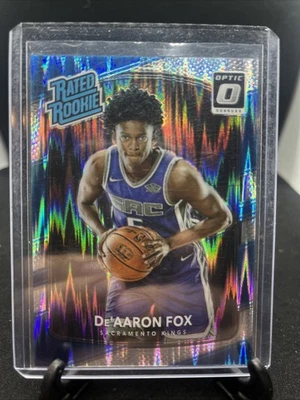 2017-18 Donruss Optic Rated Rookie De'Aaron Fox #196 Shock Prizm - Image 1 of 2