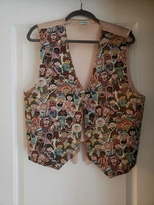 VTG Willow Ridge Vest Women's Medium M Embroidered Faces Multicultural - Picture 1 of 9