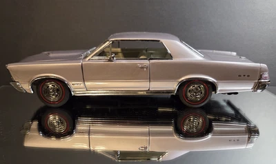 Danbury Mint:  1965 Pontiac GTO Hardtop, Silver, 1:24 Scale Diecast, COA - Image 1 of 4