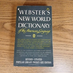 Webster's New World Dictionary Of The American Language Revised 1968 Paperback - Picture 1 of 14