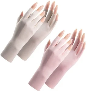 Cool Ice Silk Fingerless Gloves for Women Summer Sunblock Non-Slip UV-Protect... - Picture 1 of 7