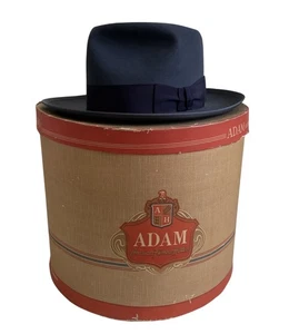 Vintage Dobbs Fifth Avenue grau Herren Fedora Hut mit Adam Hut Aufbewahrungsbox - Bild 1 von 22
