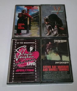 4 Cassette Lot All Stevie Ray Vaughan In Step, Soul To Soul, Weather, Beginning - Picture 1 of 3