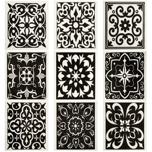 9 Pieces Black Print Swedish Kitchen Dishcloths Reusable Absorbent Hand Towel... - Picture 1 of 6