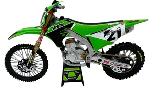 New Ray Toys Kawasaki KX450F Jason Anderson Rennrad Maßstab 1:12 Modell #21 grün - Bild 1 von 1
