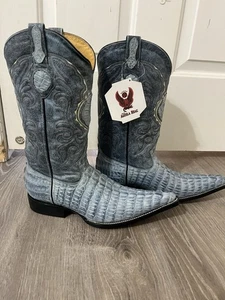 Aguila Real Handmade Rodeo Western Boots Caiman Print J Toe Mens Sz 7 - Picture 1 of 9