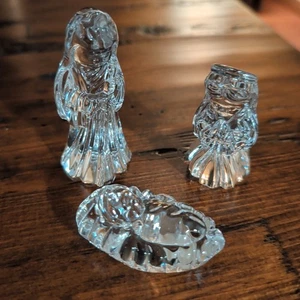Marquis Waterford Kristall Miniatur 3-teiliges Krippenset "Die Heilige Familie" Vintage - Bild 1 von 14