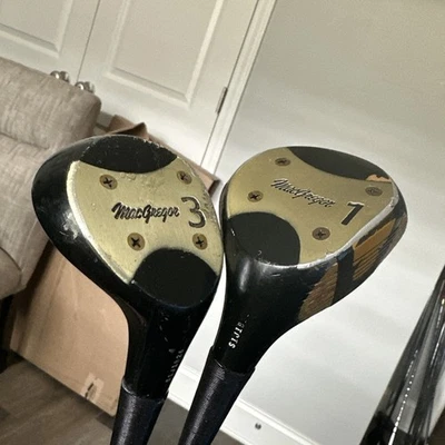 MacGregor 1 & 3 Wood Driver & Fairway Master By Nicklaus Golf Clubs S Flex Steel - Image 1 of 4