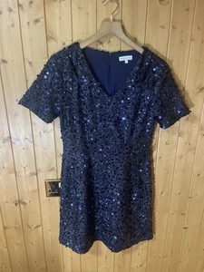 WAREHOUSE Women Lined Mini Dress Size 12 Black - Picture 1 of 11