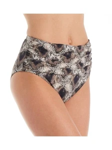 BLEU Women's Beige Snake Print High Waisted Swimsuit Bottom 10 - Picture 1 of 3