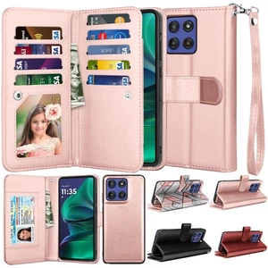 Para Motorola Moto G Stylus 5G 2025 Cartera Estuche Cuero Portatarjetas Cubierta Imán - Imagen 1 de 33
