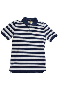 Polo Ralph Lauren Boys Collared Short Sleeves Polo Shirt Blue Striped Size 14 - Picture 1 of 5