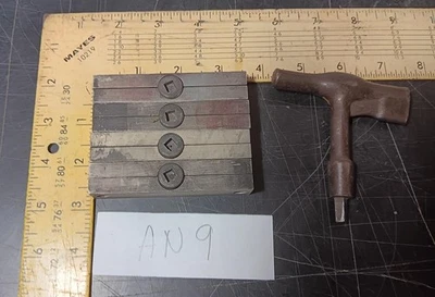 Letterpress 4 Quoins and key 21pica long AN9 4# - Image 1 of 2