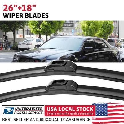 Durable Front Windshield Wiper Blades 26"+18" For Hyundai Entourage 2007-2010 - Изображение 1 из 4