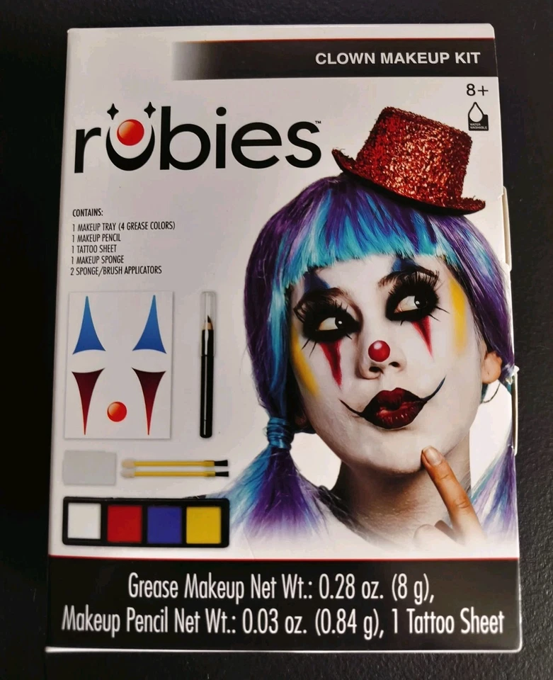 Clown Makeup Kit Face Painting Make Up, Cosplay, Costume, Halloween NEW! - Image 1 of 3