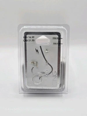 Juego de seis piezas perno de iluminación aro de serpiente retenedor transparente gema flor nariz tachuelas Foto 1 de 2