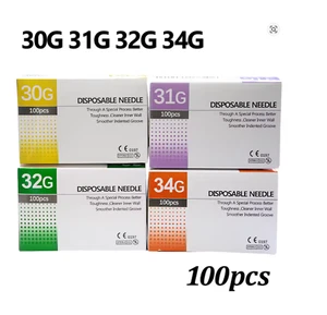 100PCS Painless Tattoo Needles 30G-34G 1.5-8mm Syringe Tips Beauty Tools - Picture 1 of 21