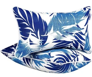 Outdoor Pillows Waterproof Set of 2 Outdoor Throw Pillows With Inserts 12x20” - Picture 1 of 6