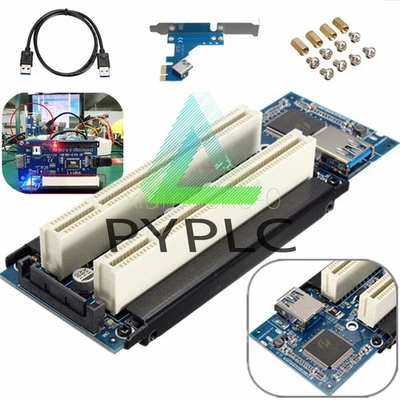PCI-E Express X1 to Dual PCI Riser Extend Adapter Card With USB 3.0 Cable NEW - Image 1 of 4
