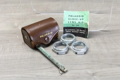 Vintage Polaroid Close Up Lens Kit 540 with Leather Case Measure Tape - Image 1 of 2