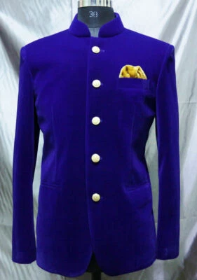 Hombres Azul Real Chaquetas para Fumar Diseñador Jodhpuri Boda Cena Fiesta Ropa Abrigos Foto 1 de 2