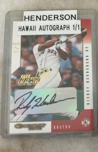 RICKEY HENDERSON AUTO 1/1 2002 DONRUSS HAWAII AUTOGRAPH SIGNATURE ONLY ONE - Picture 1 of 1