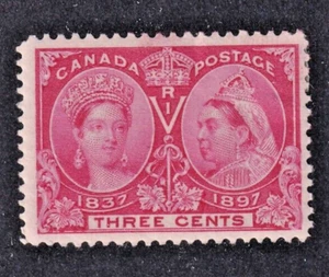MATT'S STAMPS SCOTT CANADA #53, 3-CENT BRIGHT ROSE 1897 ISSUE MH, CV$30 - Picture 1 of 3