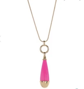 $44 Trina Turk Carved Pink Teardrop Pendant 31” Necklace X812 - Picture 1 of 2
