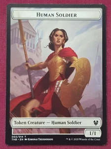 Magic The Gathering THEROS BEYOND DEATH HUMAN SOLDIER TOKEN card MTG - Picture 1 of 2