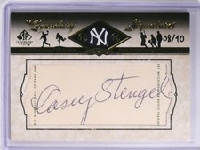 2008 SP Legendary Cuts Casey Stengel autograph auto #LC-CS #D08/10 Yankees