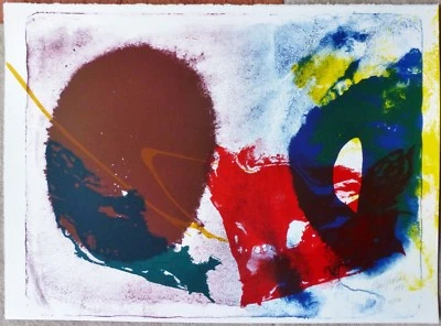 PAUL JENKINS CINCO INVOCACIONES V '97 FIRMADA A MANO Litografía colorido arte abstracto Foto 1 de 3