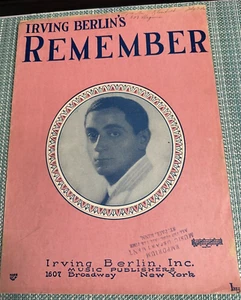 1925 Sheet Music "Remember"  Irving Berlin-ST PAUL MN EMPORIUM MUSIC DEPT STAMP - Picture 1 of 10