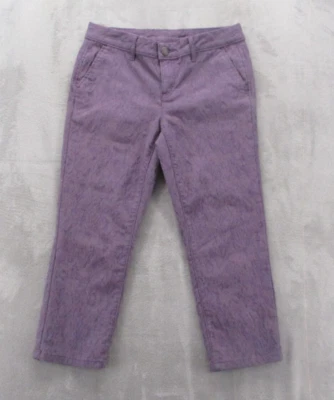 Simply Vera Vera Wang Cropped Chino Pants Women's 6 Purple Solid Floral Pattern - Image 1 of 4