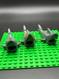 Lego (3) City "GRAY SHARKS with MOVEABLE MOUTHS"  6435 Minifigure Lot 232 - Picture 1 of 9