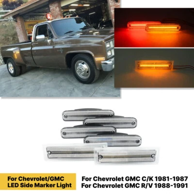 Para camionetas Chevy GMC R/V 30 3500 1988-91 con plataforma doble 6X luz de señalización lateral transparente Foto 1 de 4