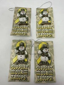 Apoya a Nuestras Tropas Militar Saludo Muñecos de Nieve Adornos o Decoraciones Nuevo Conjunto - Imagen 1 de 14