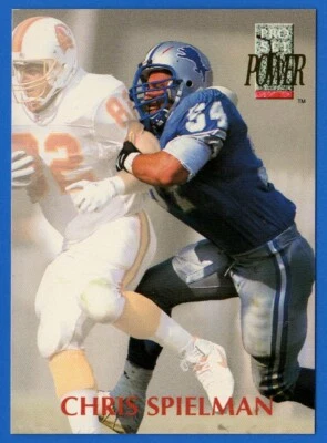 1992 Pro Set Power #54 Chris Spielman Detroit Lions Football Card - Image 1 of 2